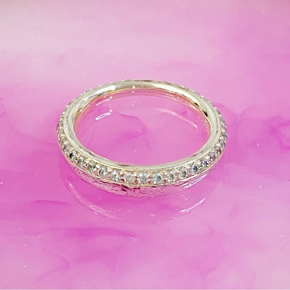 7.0 Kendra Scott Colette Crystal Pave Silver Ring - Picture 3 of 12